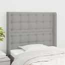 vidaXL világosszürke szövet fejtámla szárnyakkal 103x16x118/128 cm