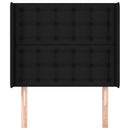 vidaXL fekete szövet fejtámla szárnyakkal 103x16x118/128 cm