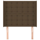 vidaXL sötétbarna szövet fejtámla szárnyakkal 103x16x118/128 cm