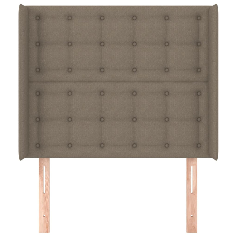 vidaXL tópszínű szövet fejtámla szárnyakkal 103x16x118/128 cm