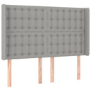 vidaXL világosszürke szövet fejtámla szárnyakkal 147x16x118/128 cm