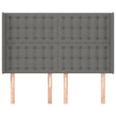 vidaXL sötétszürke szövet fejtámla szárnyakkal 147x16x118/128 cm