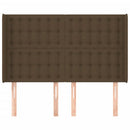 vidaXL sötétbarna szövet fejtámla szárnyakkal 147x16x118/128 cm