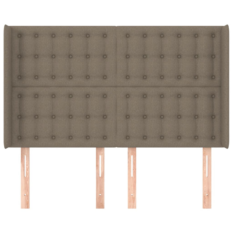 vidaXL tópszínű szövet fejtámla szárnyakkal 147x16x118/128 cm