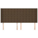 vidaXL sötétbarna szövet fejtámla szárnyakkal 163x16x118/128 cm