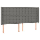 vidaXL sötétszürke szövet fejtámla szárnyakkal 183x16x118/128 cm