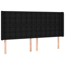 vidaXL fekete szövet fejtámla szárnyakkal 183x16x118/128 cm
