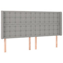 vidaXL világosszürke szövet fejtámla szárnyakkal 203x16x118/128 cm