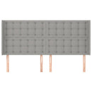 vidaXL világosszürke szövet fejtámla szárnyakkal 203x16x118/128 cm