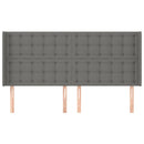 vidaXL sötétszürke szövet fejtámla szárnyakkal 203x16x118/128 cm