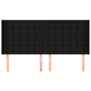 vidaXL fekete szövet fejtámla szárnyakkal 203x16x118/128 cm