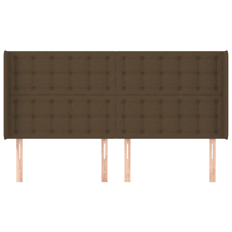 vidaXL sötétbarna szövet fejtámla szárnyakkal 203x16x118/128 cm