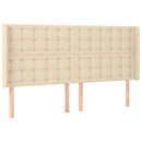vidaXL krémszínű szövet fejtámla szárnyakkal 203x16x118/128 cm