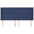 vidaXL kék szövet fejtámla szárnyakkal 203x16x118/128 cm