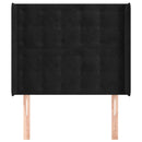vidaXL fekete bársony fejtámla szárnyakkal 83x16x118/128 cm