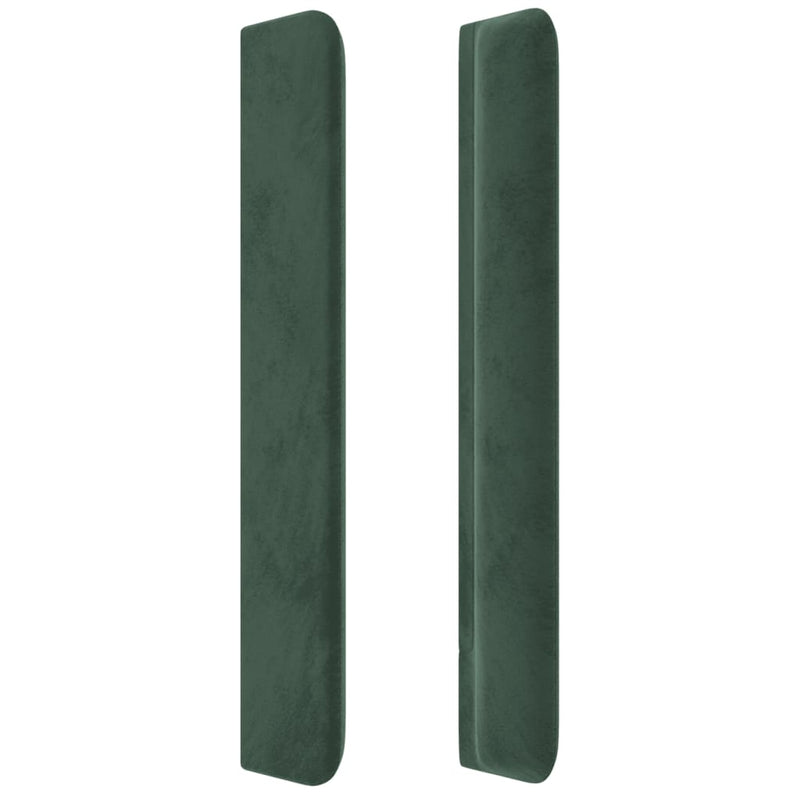 vidaXL sötétzöld bársony fejtámla szárnyakkal 83x16x118/128 cm