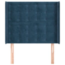 vidaXL sötétkék bársony fejtámla szárnyakkal 83x16x118/128 cm