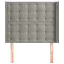 vidaXL világosszürke bársony fejtámla szárnyakkal 93x16x118/128 cm