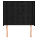 vidaXL fekete bársony fejtámla szárnyakkal 93x16x118/128 cm