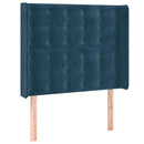vidaXL sötétkék bársony fejtámla szárnyakkal 93x16x118/128 cm
