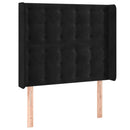 vidaXL fekete bársony fejtámla szárnyakkal 103x16x118/128 cm
