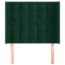 vidaXL sötétzöld bársony fejtámla szárnyakkal 103x16x118/128 cm
