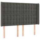 vidaXL sötétszürke bársony fejtámla szárnyakkal 147x16x118/128 cm