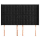 vidaXL fekete bársony fejtámla szárnyakkal 147x16x118/128 cm