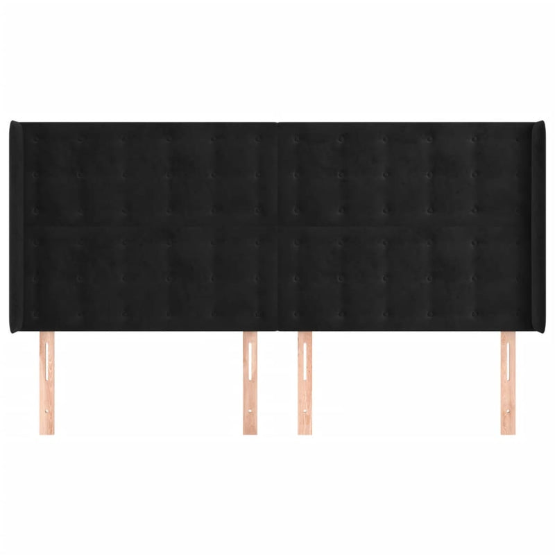 vidaXL fekete szövet bársony szárnyakkal 163x16x118/128 cm