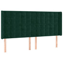 vidaXL zöld bársony fejtámla szárnyakkal 163x16x118/128 cm