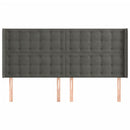 vidaXL sötétszürke bársony fejtámla szárnyakkal 203x16x118/128 cm