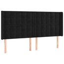 vidaXL fekete bársony fejtámla szárnyakkal 203x16x118/128 cm