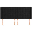 vidaXL fekete bársony fejtámla szárnyakkal 203x16x118/128 cm