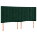 vidaXL zöld bársony fejtámla szárnyakkal 203x16x118/128 cm