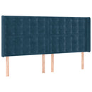 vidaXL kék bársony fejtámla szárnyakkal 203x16x118/128 cm