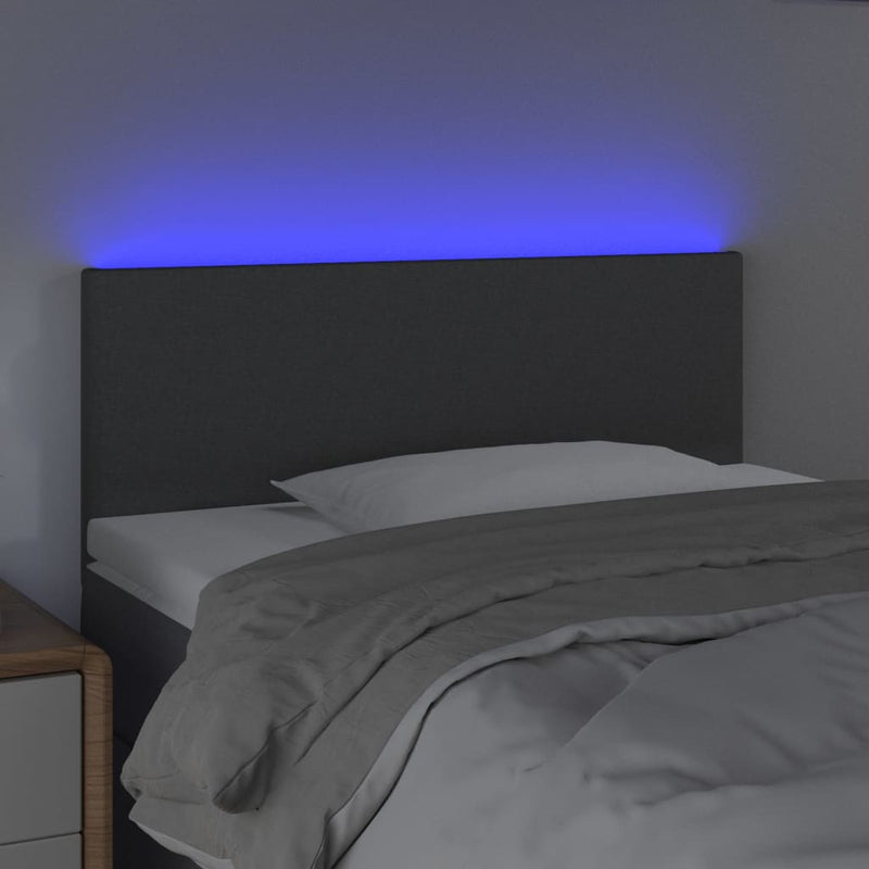 vidaXL sötétszürke szövet LED-es fejtámla 90x5x78/88 cm