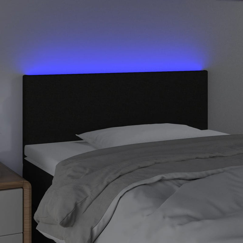 vidaXL fekete szövet LED-es fejtámla 90x5x78/88 cm
