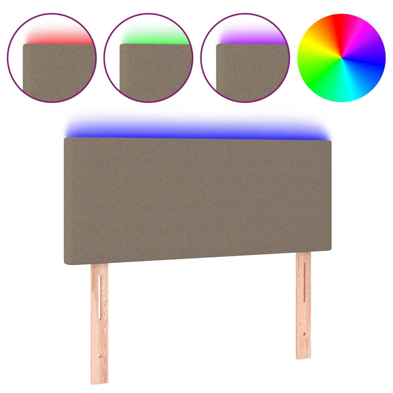 vidaXL tópszínű szövet LED-es fejtámla 90x5x78/88 cm