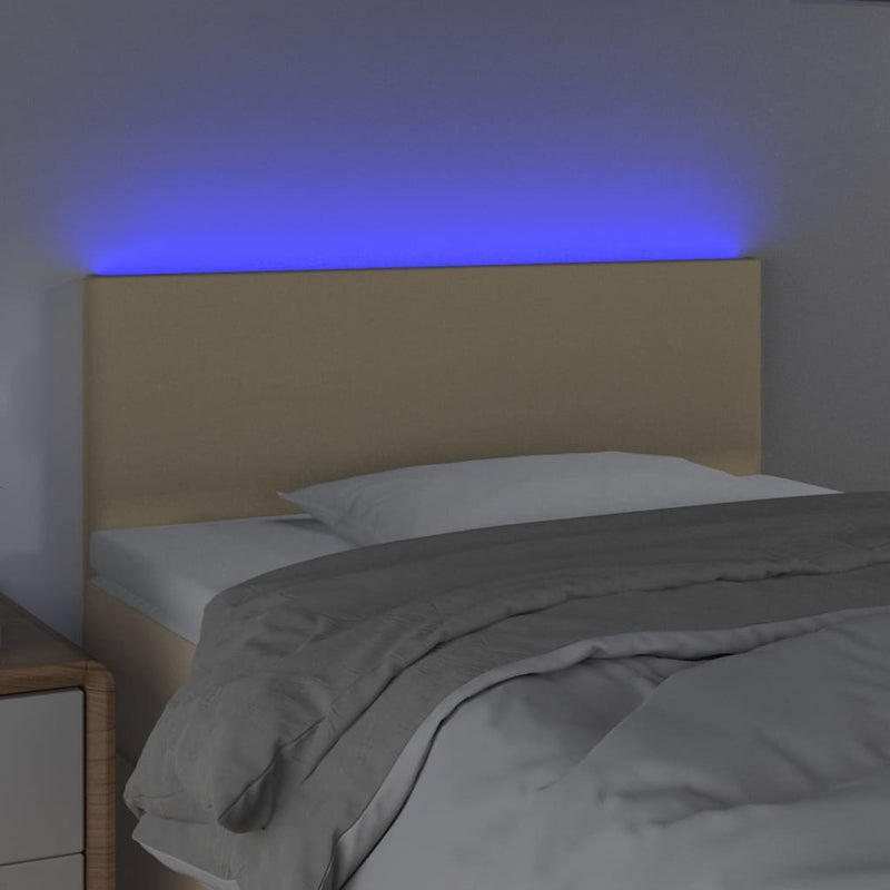 vidaXL krémszínű szövet LED-es fejtámla 90x5x78/88 cm