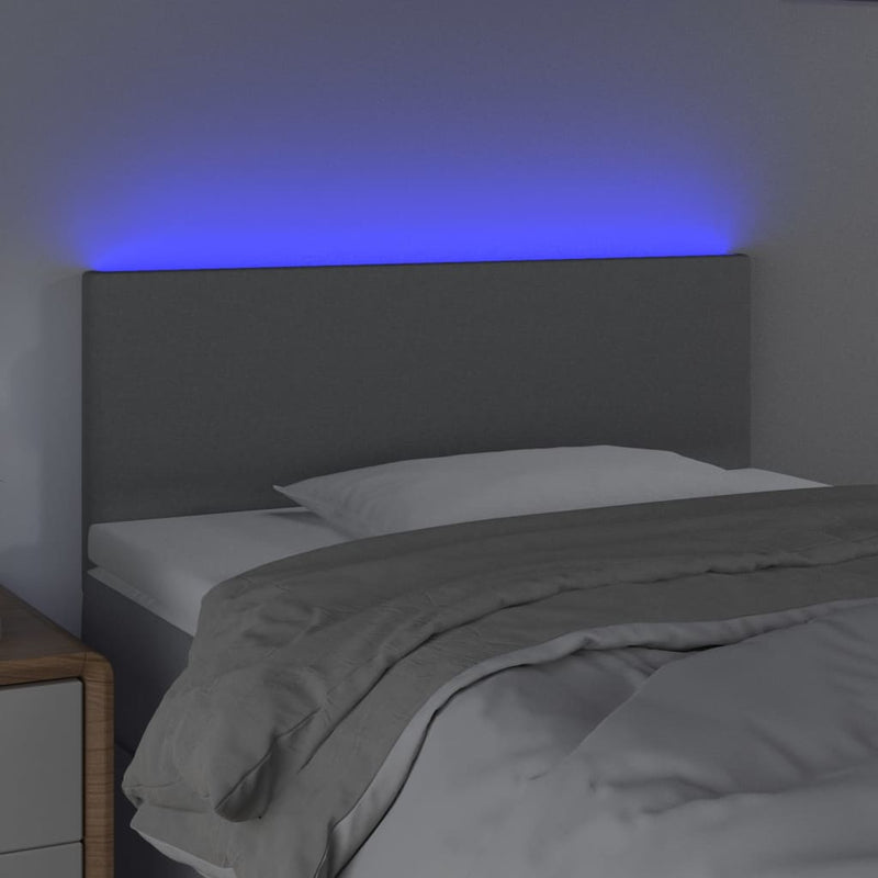 vidaXL világosszürke szövet LED-es fejtámla 100x5x78/88 cm