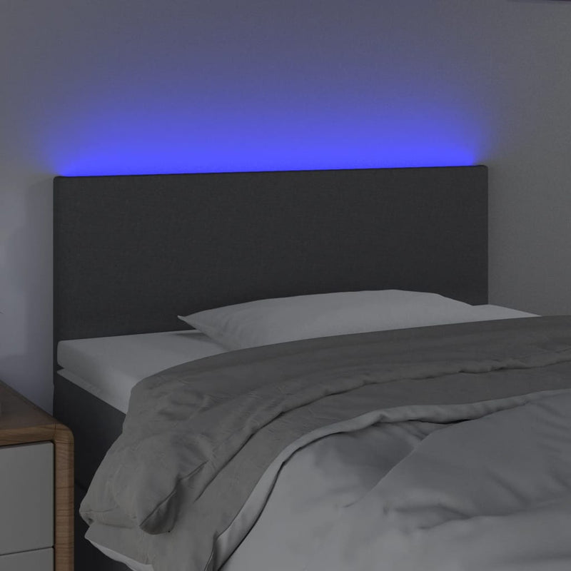 vidaXL sötétszürke szövet LED-es fejtámla 100x5x78/88 cm