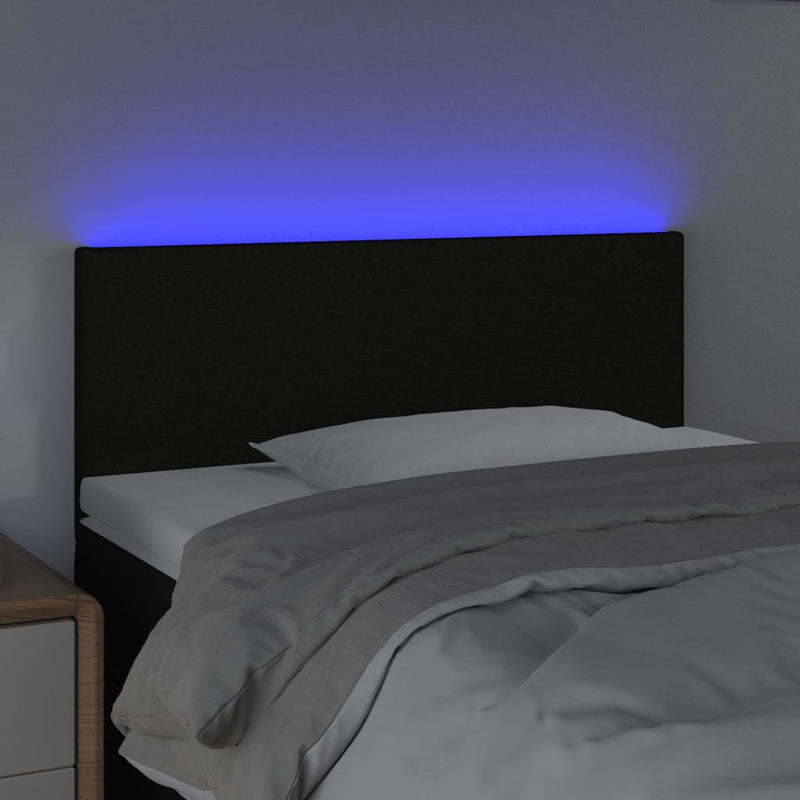 vidaXL fekete szövet LED-es fejtámla 100x5x78/88 cm