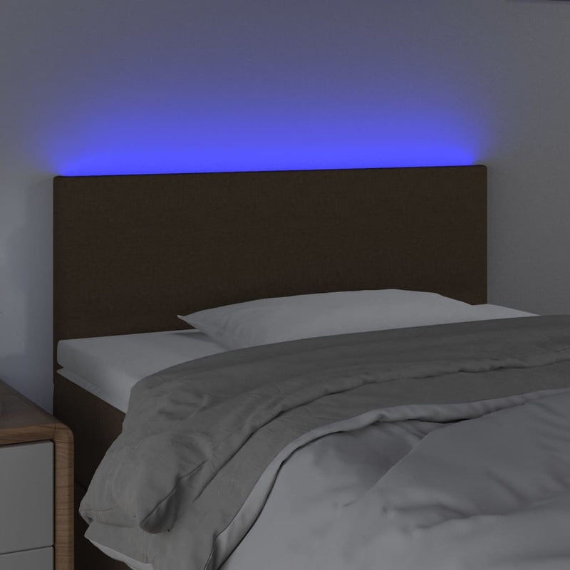vidaXL sötétbarna szövet LED-es fejtámla 100x5x78/88 cm