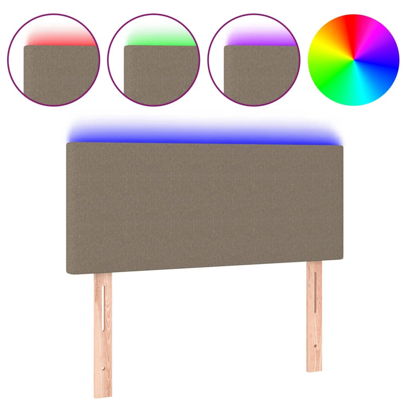 vidaXL tópszínű szövet LED-es fejtámla 100x5x78/88 cm