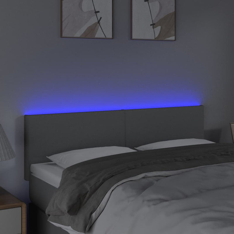 vidaXL világosszürke szövet LED-es fejtámla 144 x 5 x 78/88 cm
