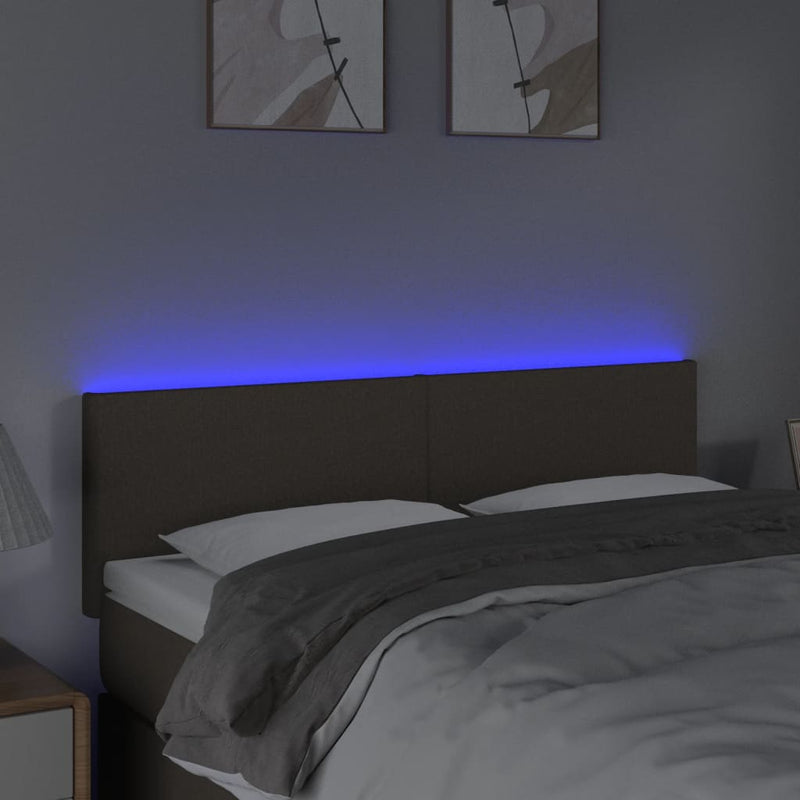 vidaXL tópszínű szövet LED-es fejtámla 144x5x78/88 cm