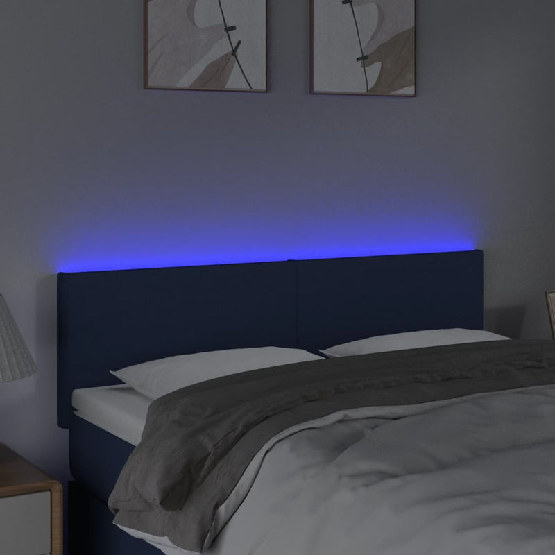 vidaXL krémszínű szövet LED-es fejtámla 144x5x78/88 cm
