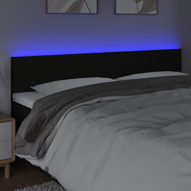 vidaXL fekete szövet LED-es fejtámla 160x5x78/88 cm
