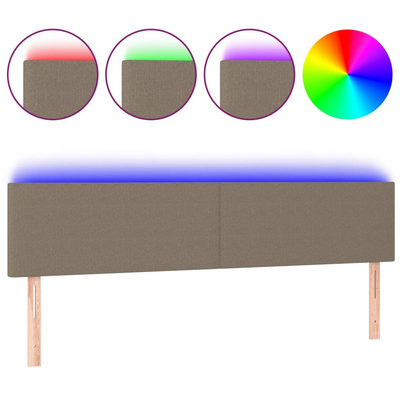 vidaXL tópszínű szövet LED-es fejtámla 180x5x78/88 cm
