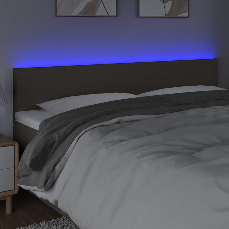 vidaXL tópszínű szövet LED-es fejtámla 180x5x78/88 cm